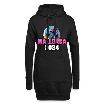 Mallorca 2024 Palmen - Hoodie-Kleid - Schwarz - Vorne