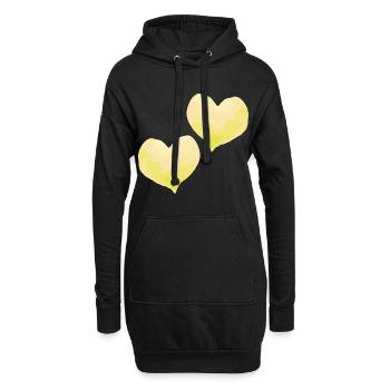 Coeurs Amour Dans Amour Mariage - Sweat-shirt à capuche long Femme - noir - Devant