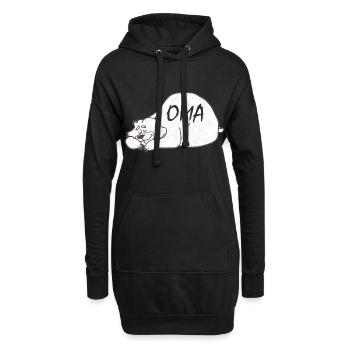 Peluche douce mamie ours endormi - Sweat-shirt à capuche long Femme - noir - Devant