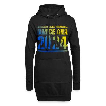 Barcelona 2024 Bunt Urlaub - Hoodie-Kleid - Schwarz - Vorne