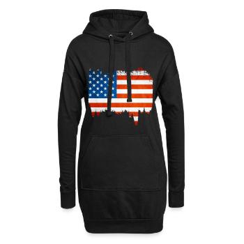 USA - Hoodie-Kleid - Schwarz - Vorne