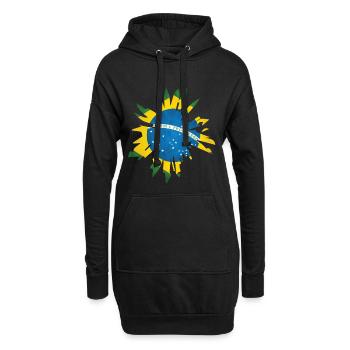 Brasilien - Hoodie-Kleid - Schwarz - Vorne