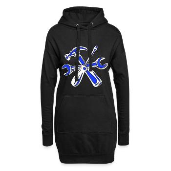 Werkzeug Hammer Schraubendreher Handwerker - Hoodie-Kleid - Schwarz - Vorne