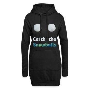 Catch The Snowballs - Hoodie-Kleid - Schwarz - Vorne