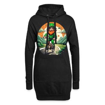St. Patrick's Day Kleeblatt Radfahren - Hoodie-Kleid - Schwarz - Vorne