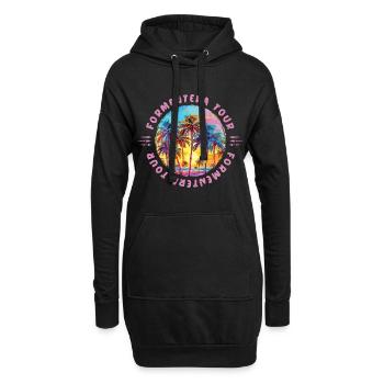 Visite des palmiers de Formentera - Sweat-shirt à capuche long Femme - noir - Devant