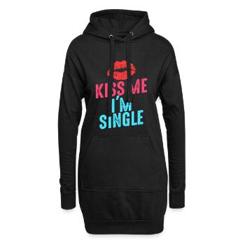 Je suis célibataire - Sweat-shirt à capuche long Femme - noir - Devant