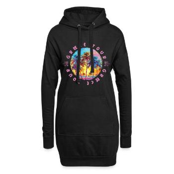 Visite de la Grèce Palmiers - Sweat-shirt à capuche long Femme - noir - Devant