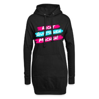 Nicht Quatschen, Machen! Spruch, Motivation, Fun - Hoodie-Kleid - Schwarz - Vorne