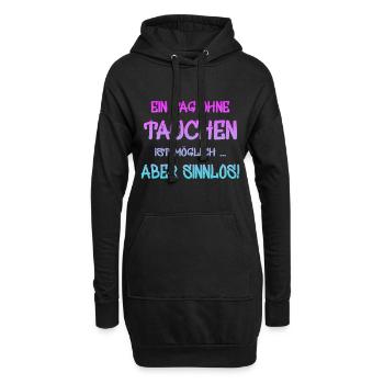 Tauchen Spruch Taucher - Hoodie-Kleid - Schwarz - Vorne
