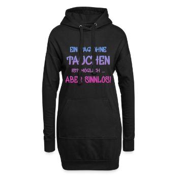 Tauchen - Hoodie-Kleid - Schwarz - Vorne