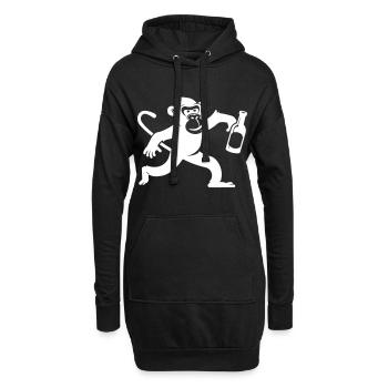 Affe Lustig Party Jga - Hoodie-Kleid - Schwarz - Vorne