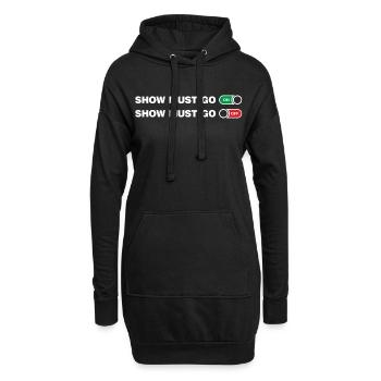 Le spectacle doit continuer et s’éteindre - Sweat-shirt à capuche long Femme - noir - Devant