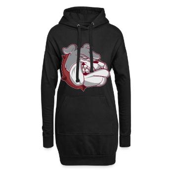 American Bulldog Hundekopf - Hoodie-Kleid - Schwarz - Vorne
