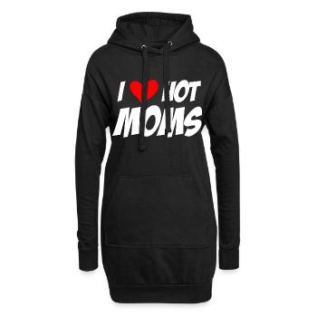 I love hot Moms Heart Hot Moms Funshirt Musthave - Hoodie-Kleid - Schwarz - Vorne