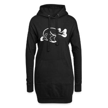 Pêche au brochet - Sweat-shirt à capuche long Femme - noir - Devant