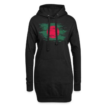 Drapeau du Bangladesh utilisé - Sweat-shirt à capuche long Femme - noir - Devant