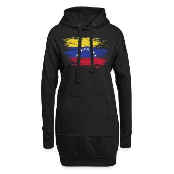 Drapeau du Venezuela utilisé - Sweat-shirt à capuche long Femme - noir - Devant
