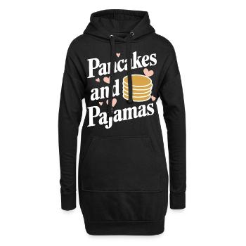Pancakes Frühstück Essen Pancake - Hoodie-Kleid - Schwarz - Vorne