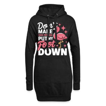 Flamingo Tier Rosa - Hoodie-Kleid - Schwarz - Vorne