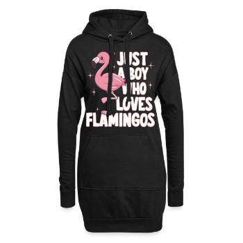 Flamingo Tier Rosa - Hoodie-Kleid - Schwarz - Vorne