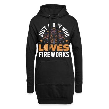Pyrotechnie Feux d’artifice Pyrotechnie - Sweat-shirt à capuche long Femme - noir - Devant