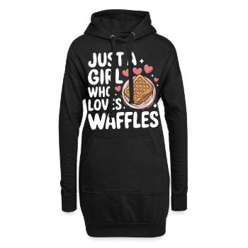 Waffeln Frühstück Süßigkeiten - Hoodie-Kleid - Schwarz - Vorne