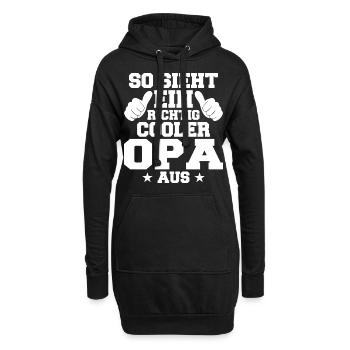So Sieht Ein Richtig Cooler Opa Aus - Hoodie-Kleid - Schwarz - Vorne
