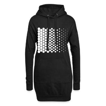 Nano Leave Muster - Hoodie-Kleid - Schwarz - Vorne