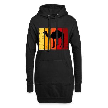Chameau déserts animaux safari - Sweat-shirt à capuche long Femme - noir - Devant