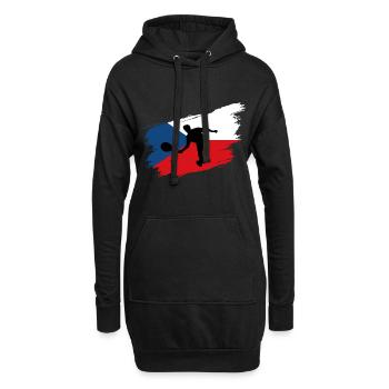 Tennis Tschechien Flagge Sport Fan - Hoodie-Kleid - Schwarz - Vorne