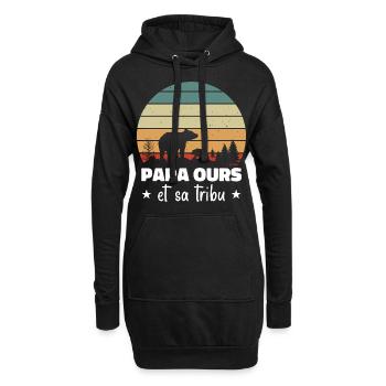 und sein Stamm, Humor Geschenk - Hoodie-Kleid - Schwarz - Vorne