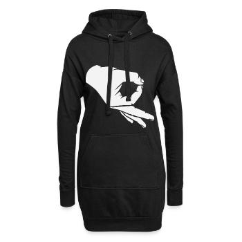 Loch Spiel Geschenk Reingeguckt Kreisspiel Finger - Hoodie-Kleid - Schwarz - Vorne