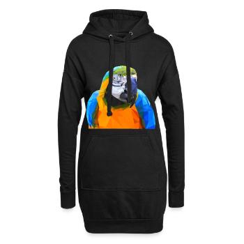 Polygon Papagei Papageienkopf Kunst - Hoodie-Kleid - Schwarz - Vorne