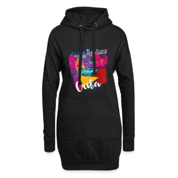 Kuba Salsa Latino Tanz - Kuba Flagge - Hoodie-Kleid - Schwarz - Vorne