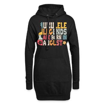 Ukulele Legends are born in August - Hoodie-Kleid - Schwarz - Vorne