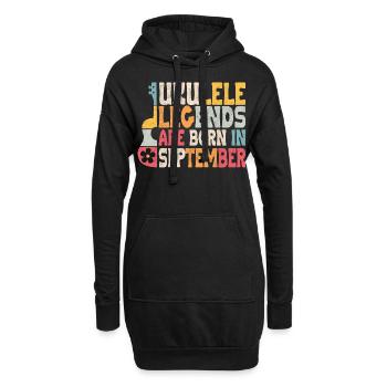 Ukulele Legends are born in September - Hoodie-Kleid - Schwarz - Vorne