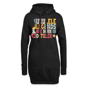 Ukulele Legends are born in October - Hoodie-Kleid - Schwarz - Vorne