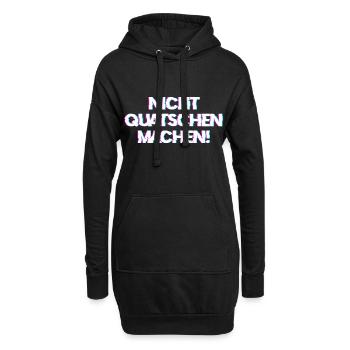 Nicht Quatschen, Machen! Spruch, Motivation, Fun - Hoodie-Kleid - Schwarz - Vorne