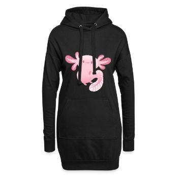 Axolotl - Hoodie-Kleid - Schwarz - Vorne