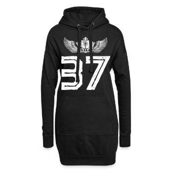 37 Couronne numérique - Sweat-shirt à capuche long Femme - noir - Devant