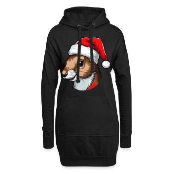 Squirrel Christmas Animal Head - Hoodie Dress - black - Front