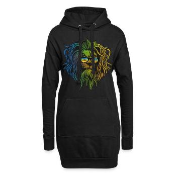 Amazigh - Sweat-shirt à capuche long Femme - noir - Devant