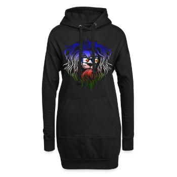 Batwa - Sweat-shirt à capuche long Femme - noir - Devant