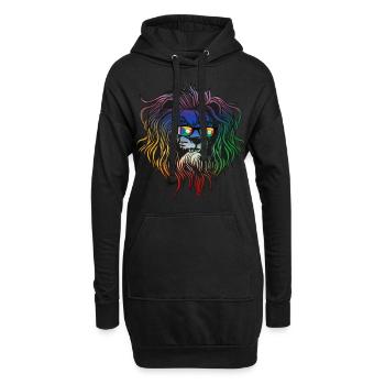 Réunion - Sweat-shirt à capuche long Femme - noir - Devant