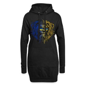 Ukraine - Hoodie-Kleid - Schwarz - Vorne