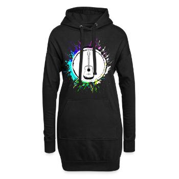 Guitare Acoustique - Sweat-shirt à capuche long Femme - noir - Devant