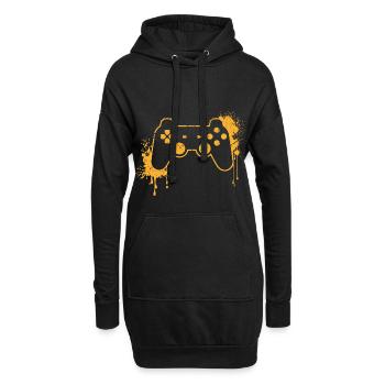 CONTROLLER RETRO in gelb - Hoodie-Kleid - Schwarz - Vorne
