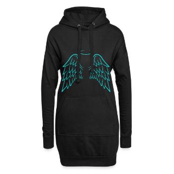Ange ailes aile ange - Sweat-shirt à capuche long Femme - noir - Devant