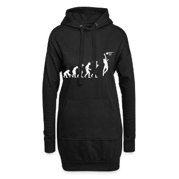Basket-ball basket-ball cadeau evolution - Sweat-shirt à capuche long Femme - noir - Devant